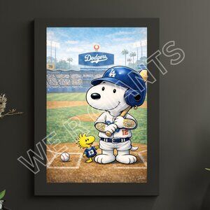 Snoopy Dodgers Baseball Poster 11x17